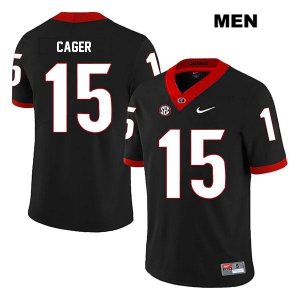 Men's Georgia Bulldogs NCAA #15 Lawrence Cager Nike Stitched Black Legend Authentic College Football Jersey KFB2654MH